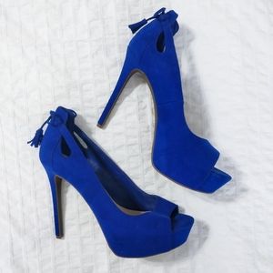 Jessica Simpson Peep Toe Blue Pumps Size 8